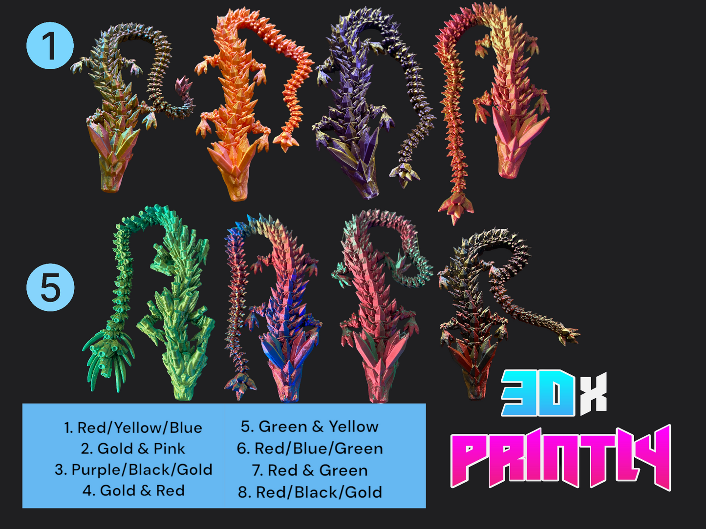 Twisted Tarantula - Twisty Prints 3D Design - Rainbow / Color shift PLA