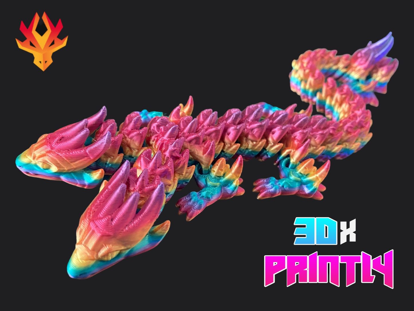 Gemini Dragon - The Dragon's Den 3D Design - Rainbow / Color shift PLA