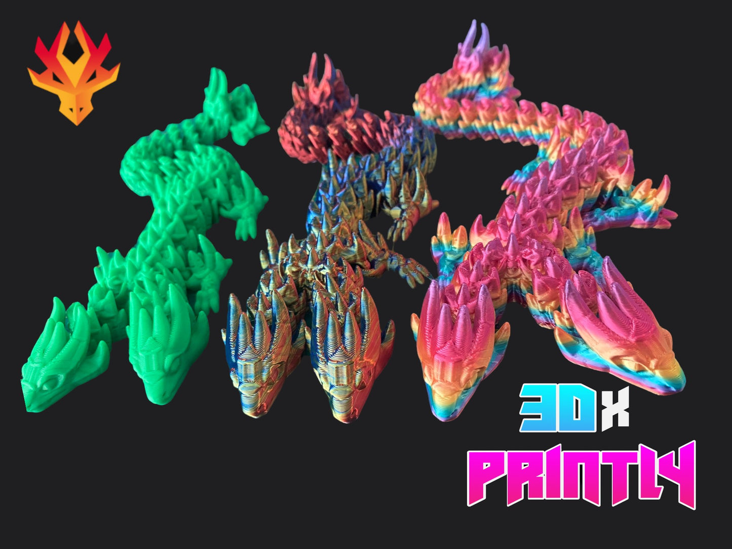 Gemini Dragon - The Dragon's Den 3D Design - Rainbow / Color shift PLA