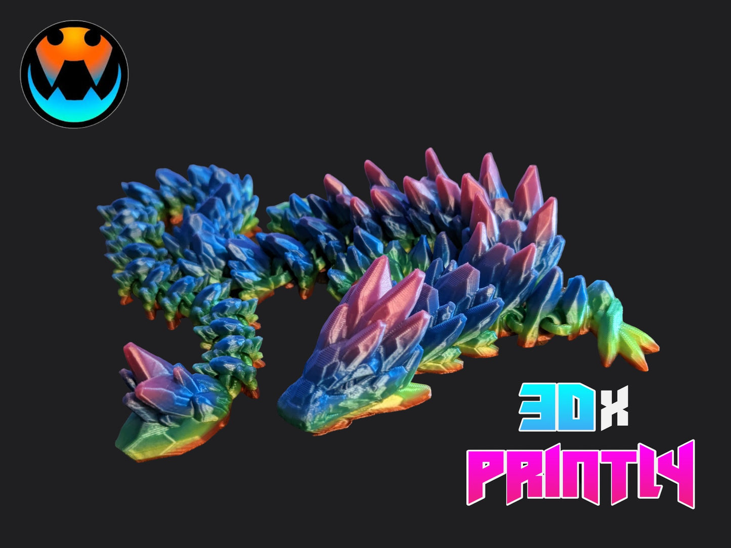 Gemstone Dragon - Cinderwind 3D Design - Rainbow / Color shift PLA