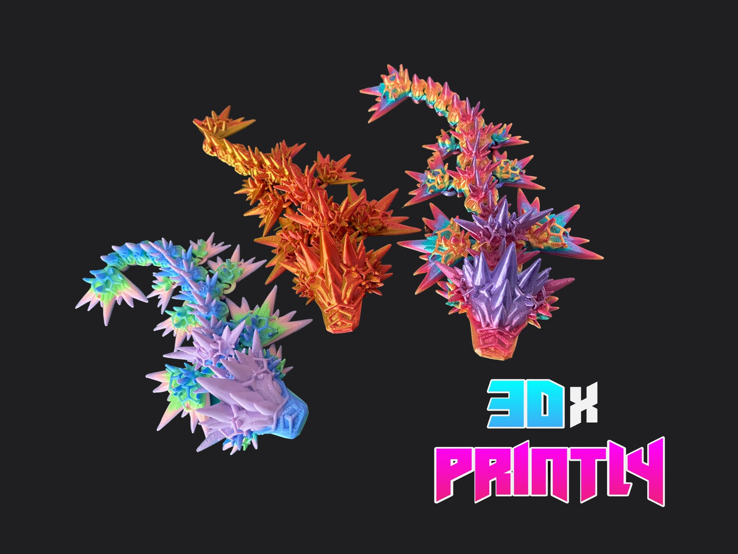 Void Dragon Baby - Cinderwind 3D Design - Rainbow / Color shift PLA