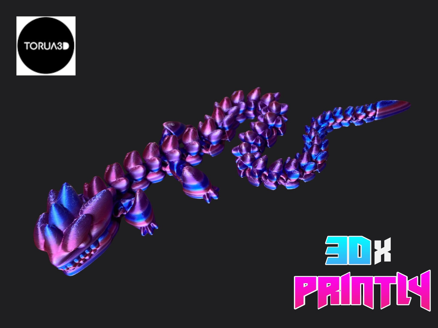 Rock 3 Dragon - Toruga3D Design - Rainbow / Color shift PLA