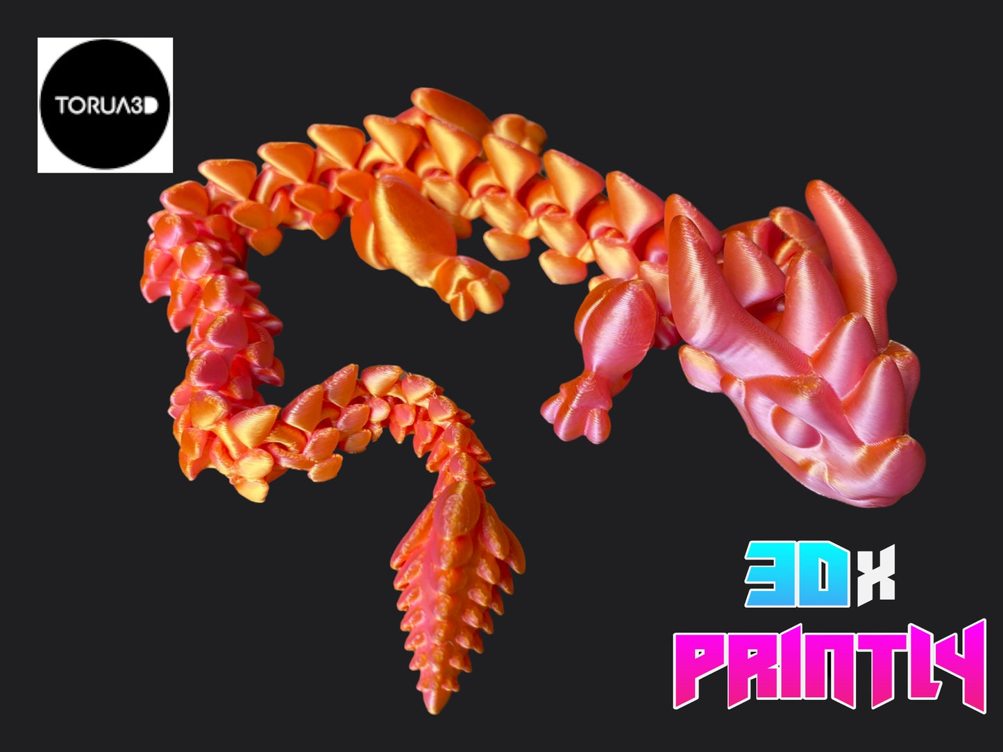 Rock Dragon - Toruga3D Design - Rainbow / Color shift PLA