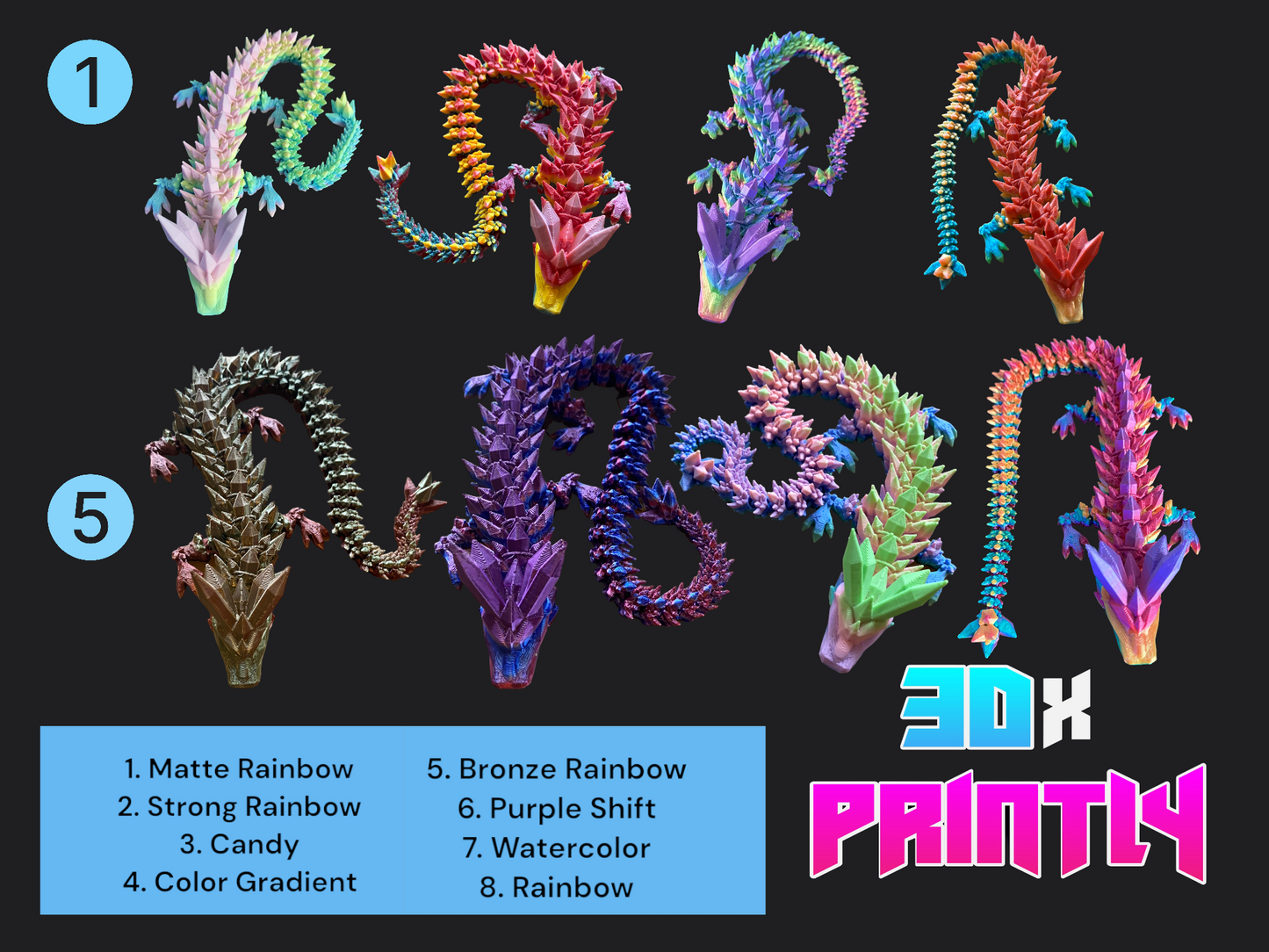 Twisted Tarantula - Twisty Prints 3D Design - Rainbow / Color shift PLA
