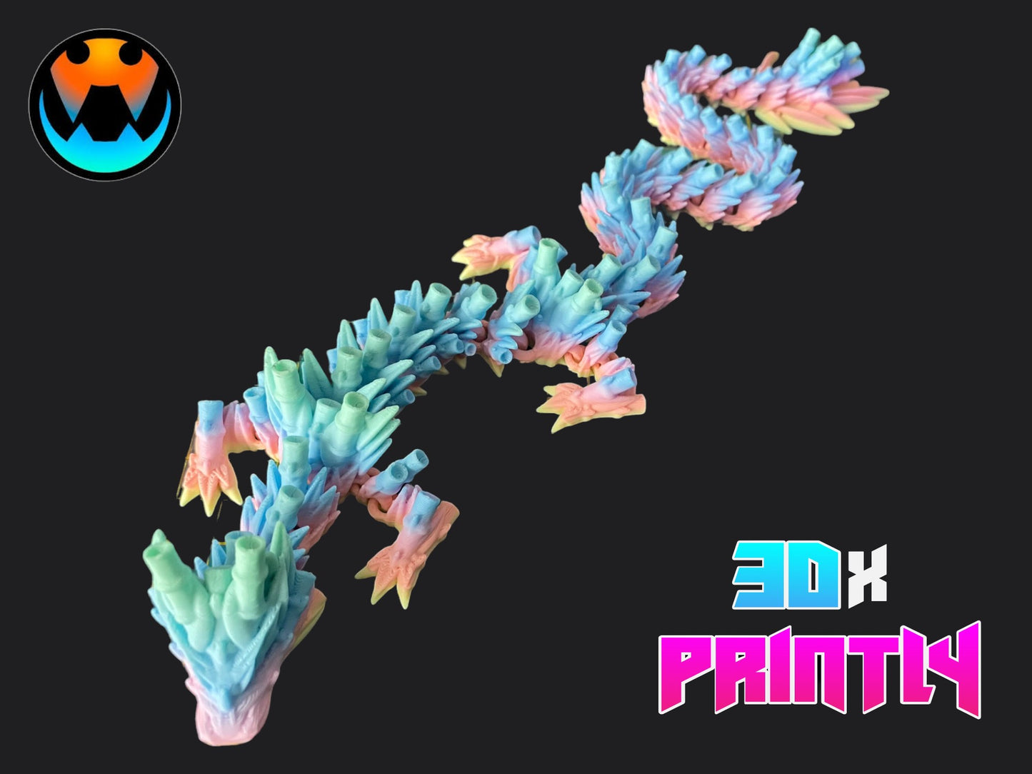 Bamboo Dragon - Cinderwind 3D Design - Rainbow / Color shift PLA