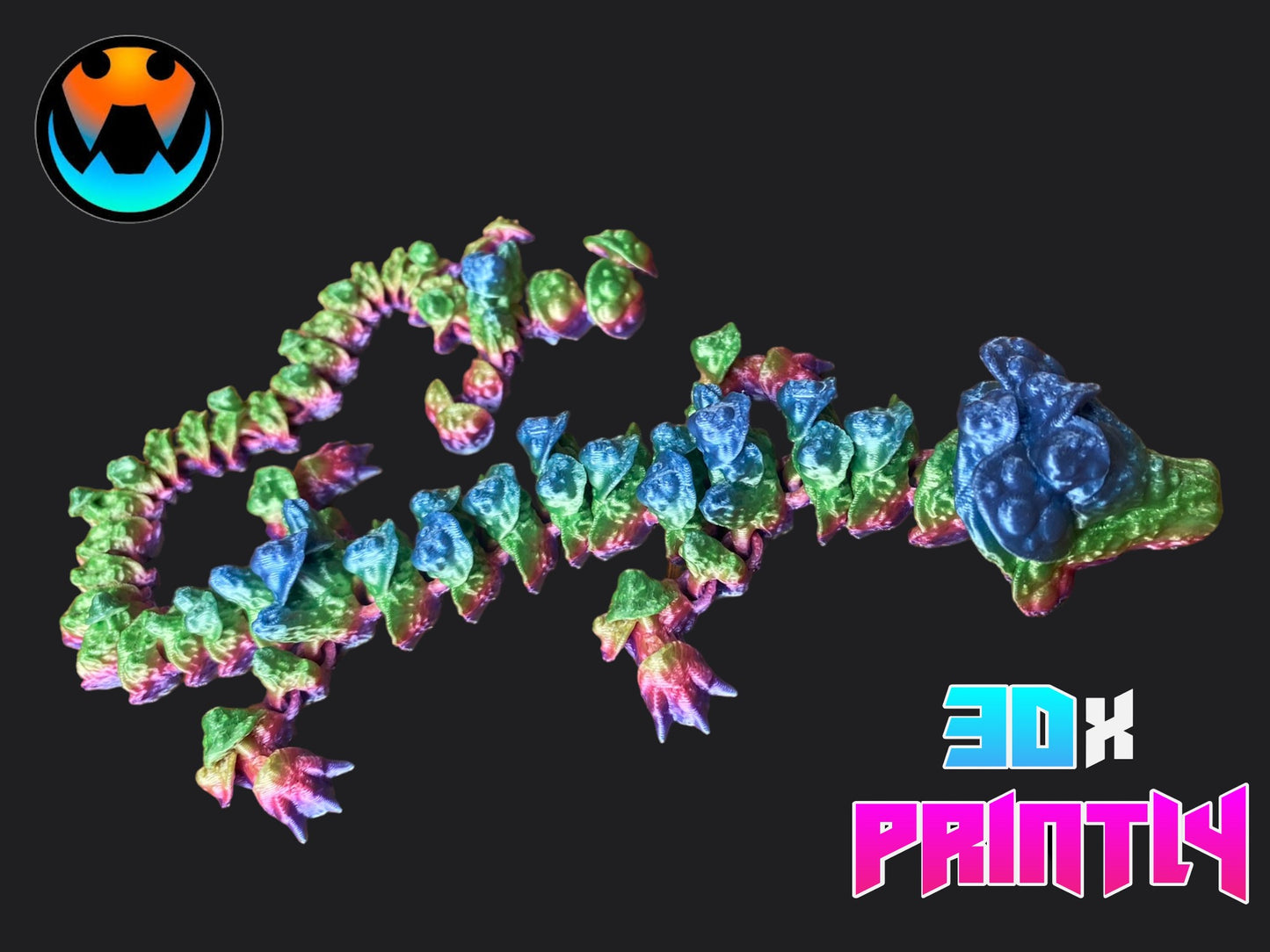 Mushroom Dragon - Cinderwind 3D Design - Rainbow / Color shift PLA
