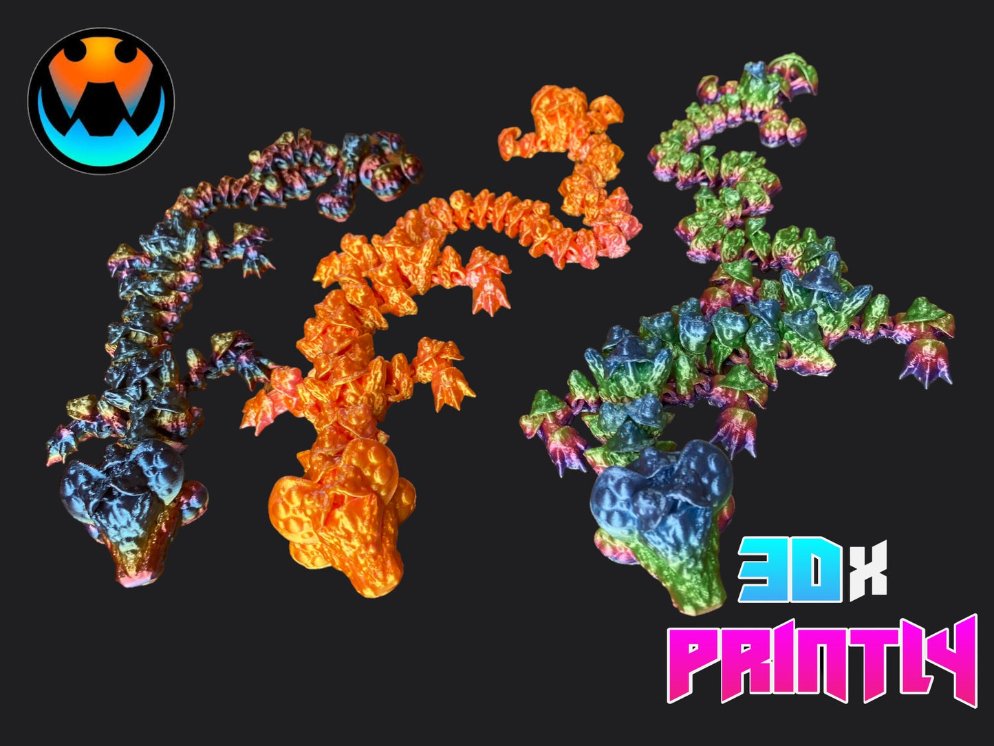 Mushroom Dragon - Cinderwind 3D Design - Rainbow / Color shift PLA