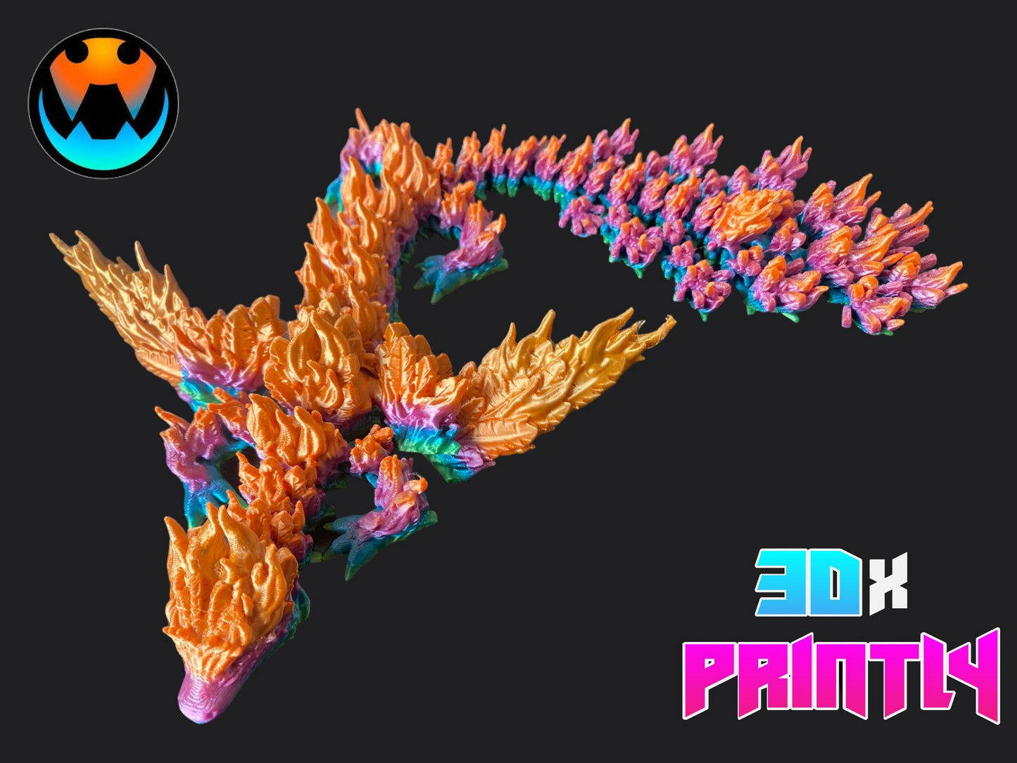 Phoenix Dragon - Cinderwind 3D Design - Rainbow / Color shift PLA