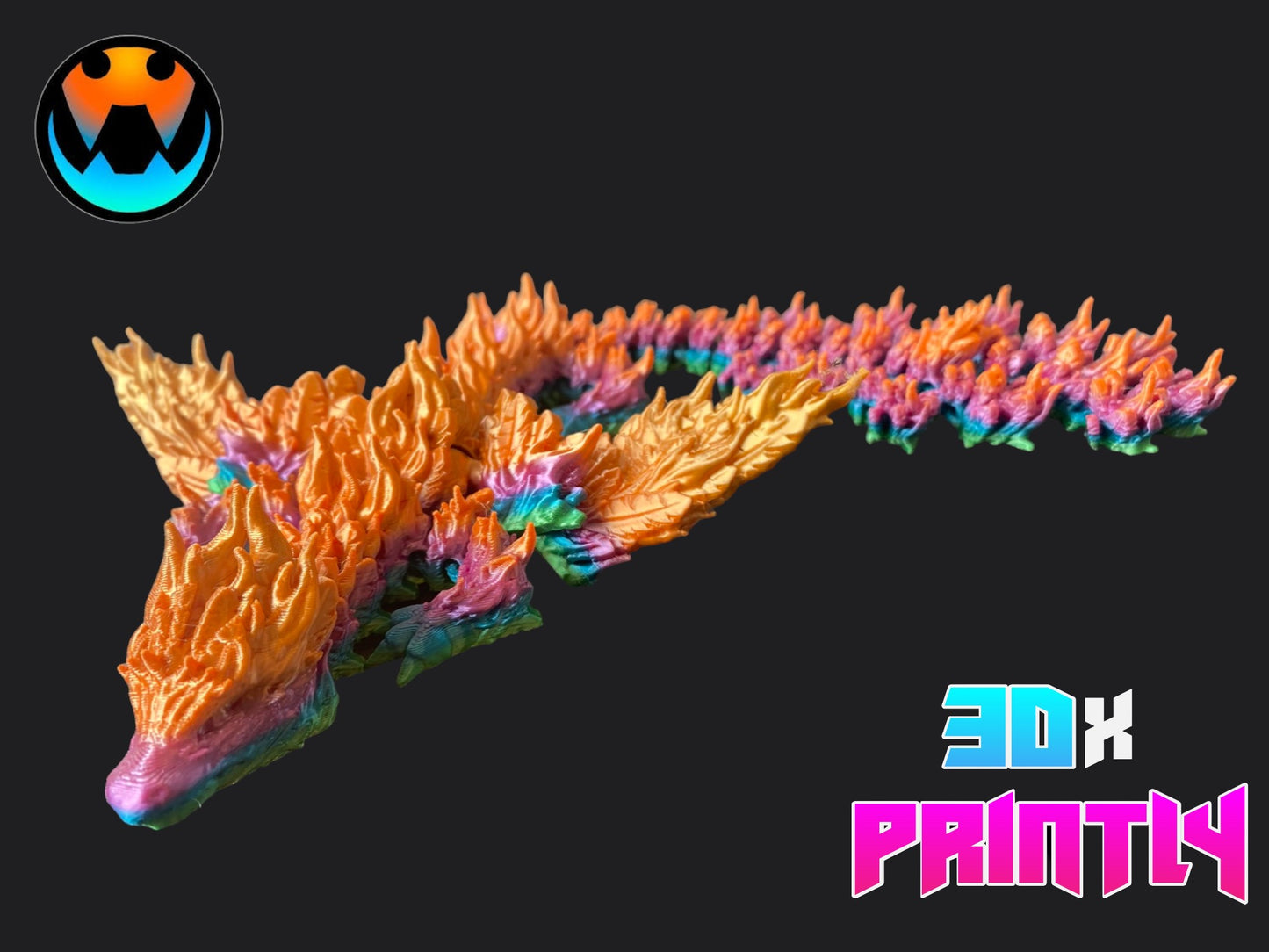 Phoenix Dragon - Cinderwind 3D Design - Rainbow / Color shift PLA