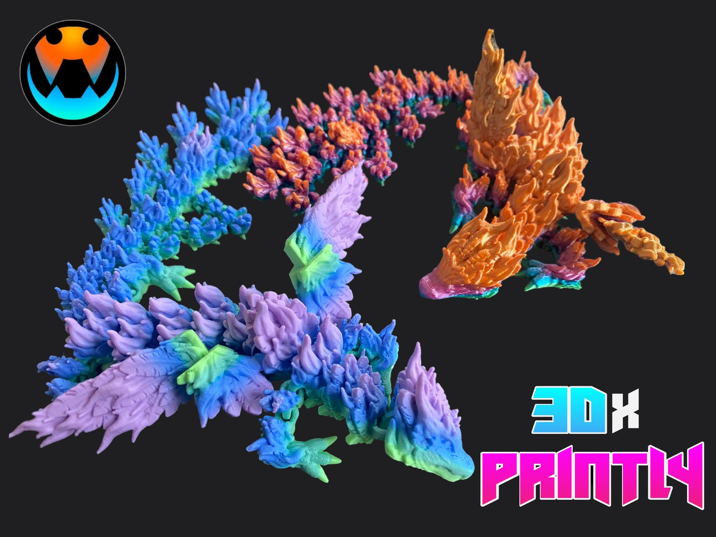 Phoenix Dragon - Cinderwind 3D Design - Rainbow / Color shift PLA