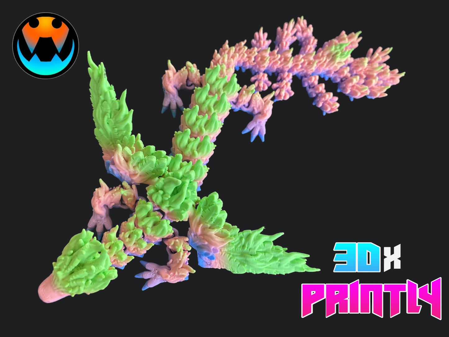 Phoenix Dragon - Cinderwind 3D Design - Rainbow / Color shift PLA