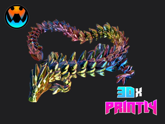 Gemstone Dragon - Cinderwind 3D Design - Rainbow / Color shift PLA