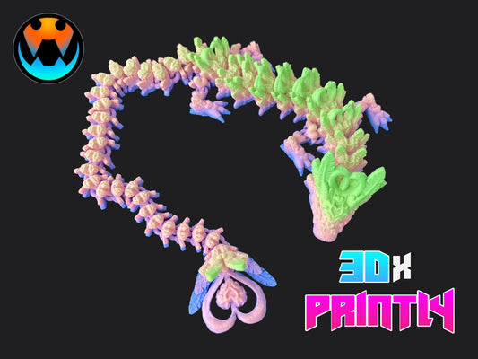 Light Heart Dragon - Cinderwind 3D Design - Rainbow / Color shift PLA