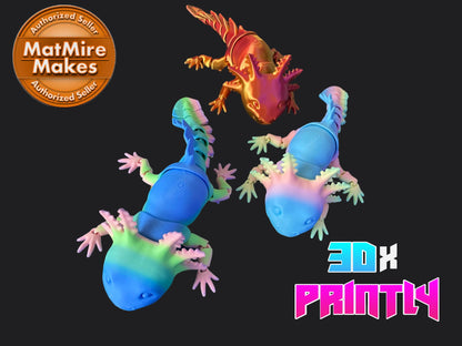 Axolotl - Matmire Makes 3D Design - Rainbow / Color shift PLA