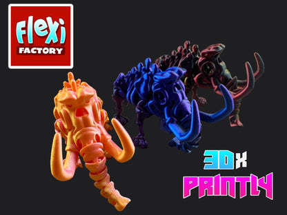 Mammoth - Flexi Factory 3D Design - Rainbow / Color shift PLA